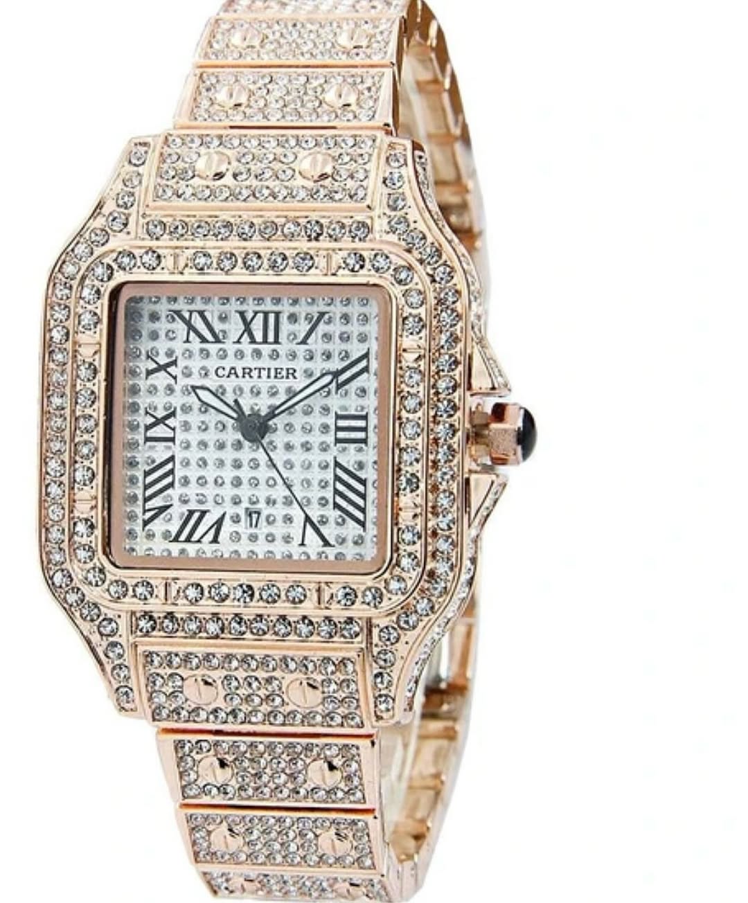ساعت مچی زنانه فول نگین patek philippe رنگ رزگلد