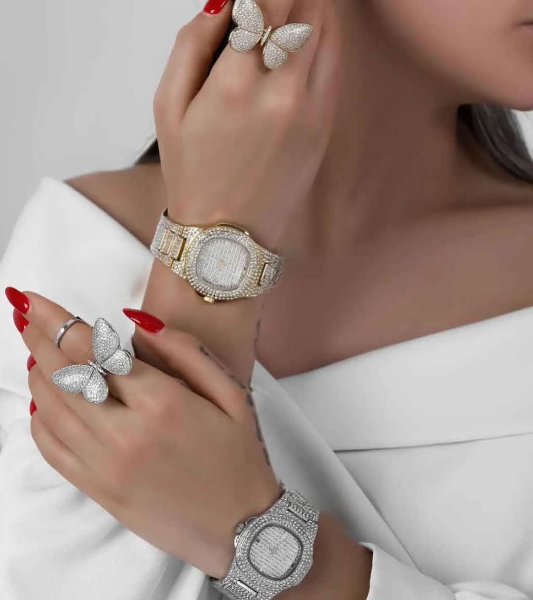 ساعت مچی زنانه فول نگین patek philippe